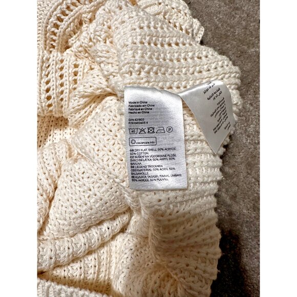 89TH + MADISON Women's Off-White Snapped High NeckLong Sleeve Sweater- Small - Picture 5 of 5